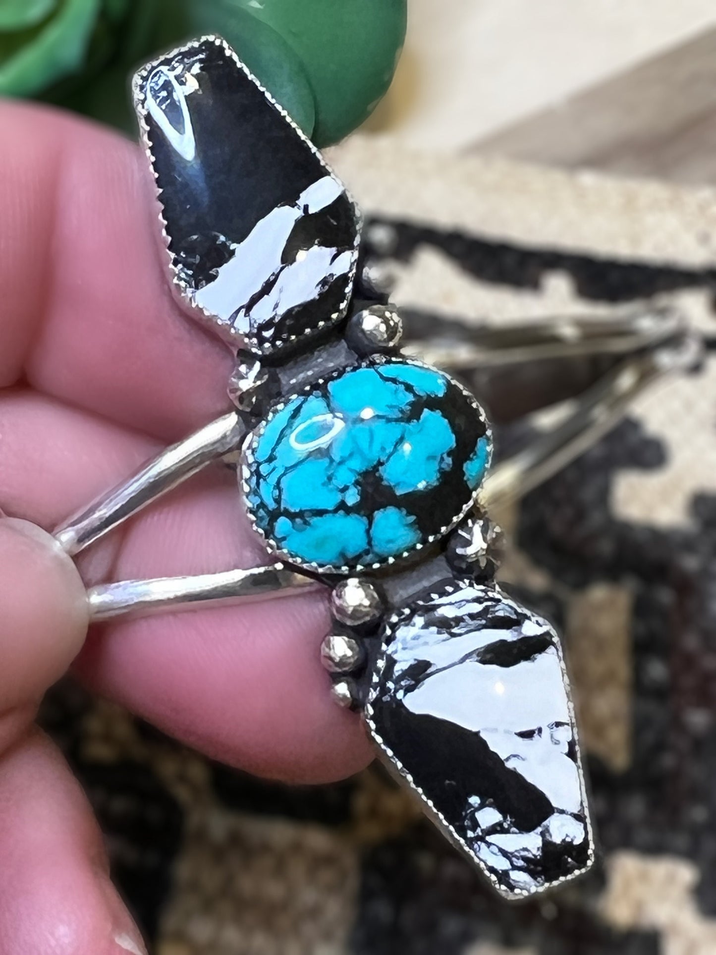 Turquoise Statement Cuff, Rustic Turquoise Jewelry, Southwestern Style, Western Inspired, Cowgirl Chic, Boho Cowgirl White Buffalo Boho Chic