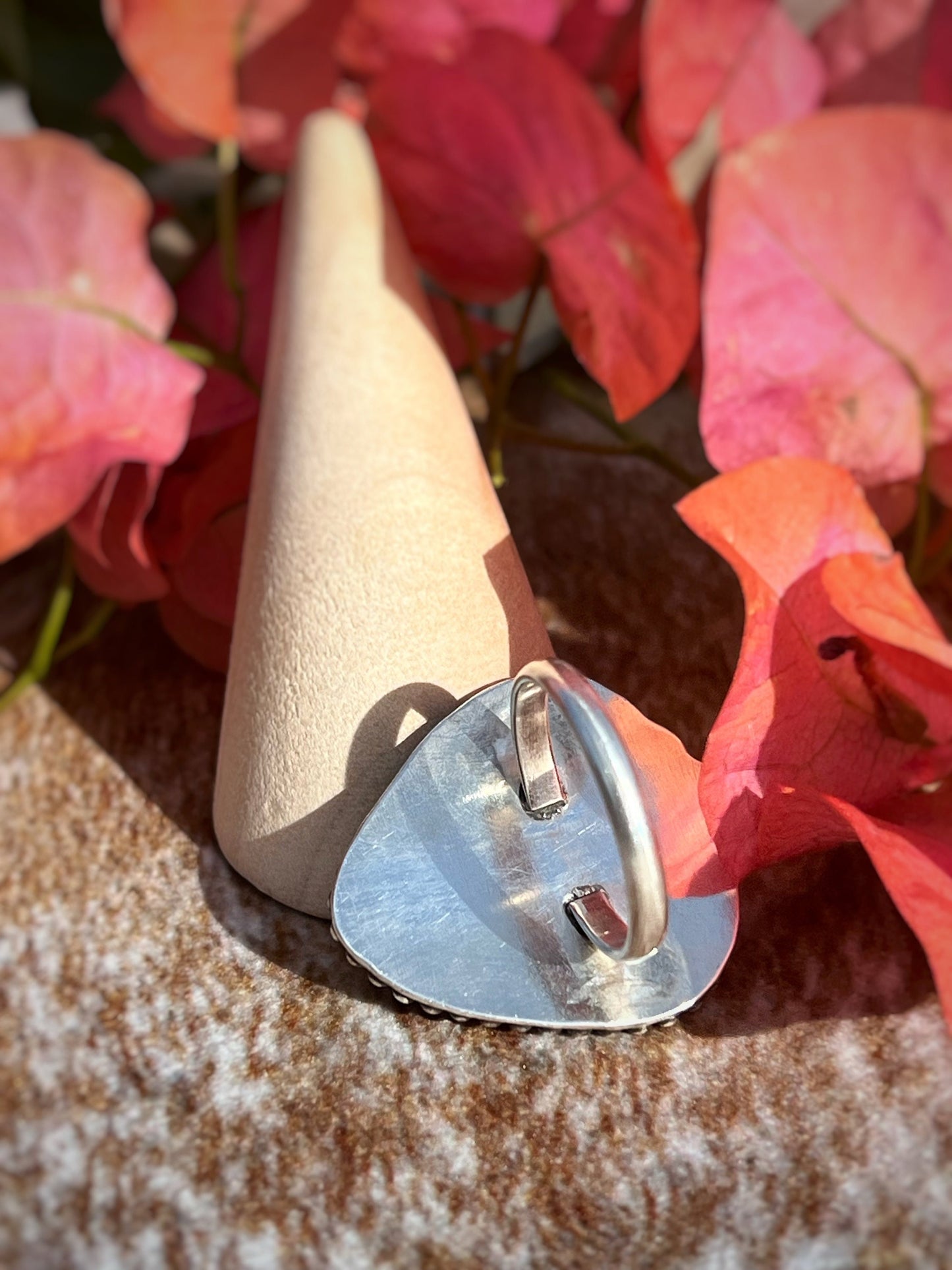 One-of-a-Kind Chrysoprase Ring in Sterling Silver - Size 6.25 Handmade White Stone Ring, Boho Ring, Summer, NFR Fashion