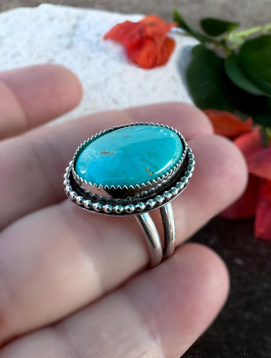 FINISHED TO SIZE Turquoise Ring or Pendant, Sterling Silver Jewelry- Boho Cowgirl, Jewelry, Boho Style, Custom Ring, Kingman Turquoise
