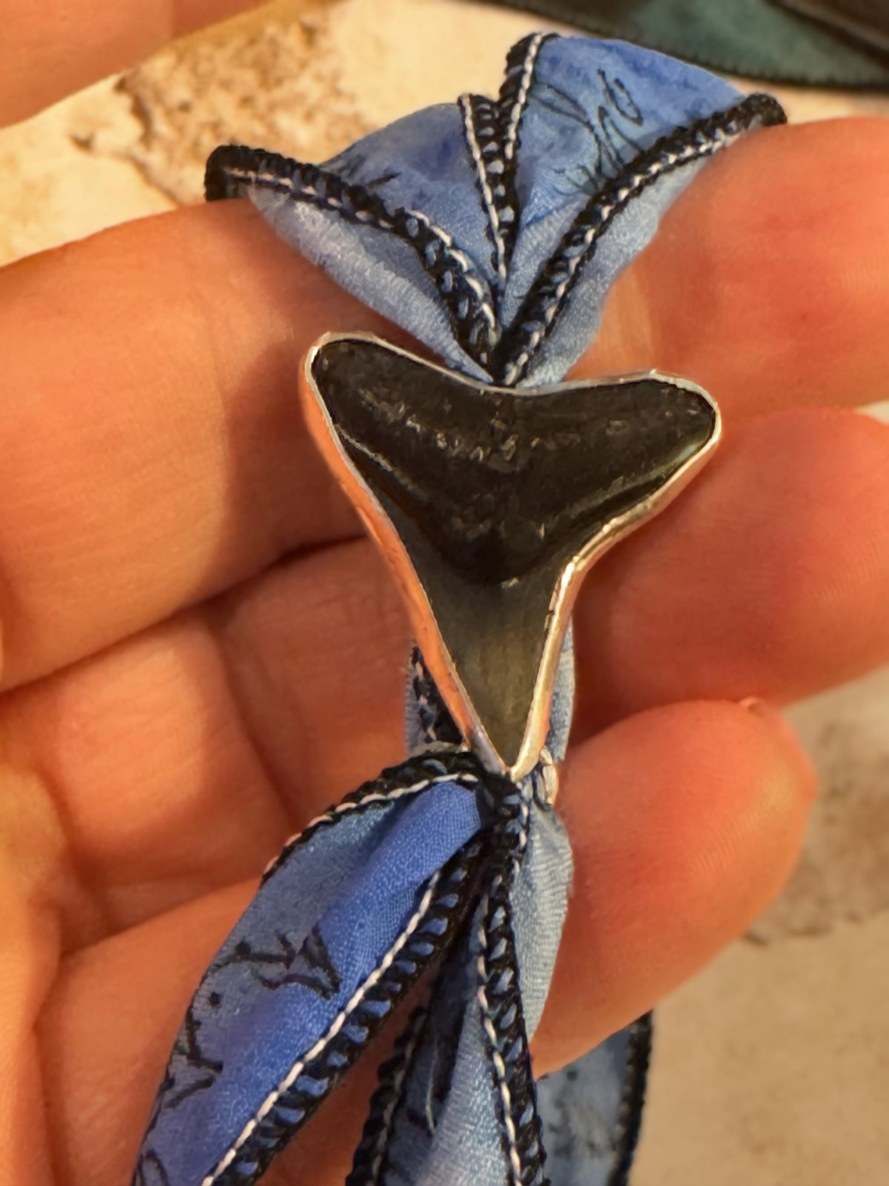 Handmade Stone & Silk Wrap | Sterling Silver Handmade Multiway Choker Bolo