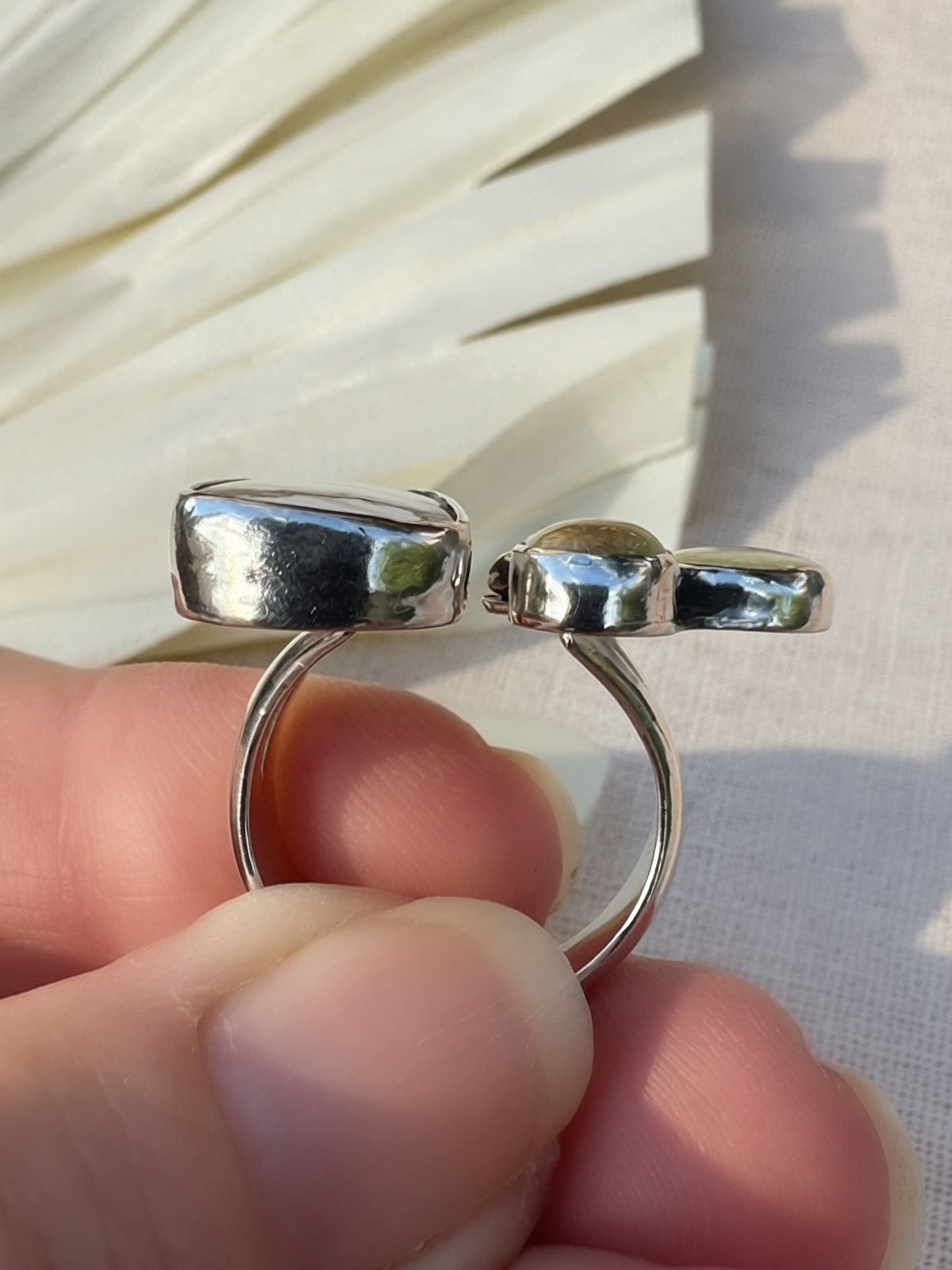 Wild Horse + Palomino Variscite | Sterling Silver Cluster Ring Size 7.25