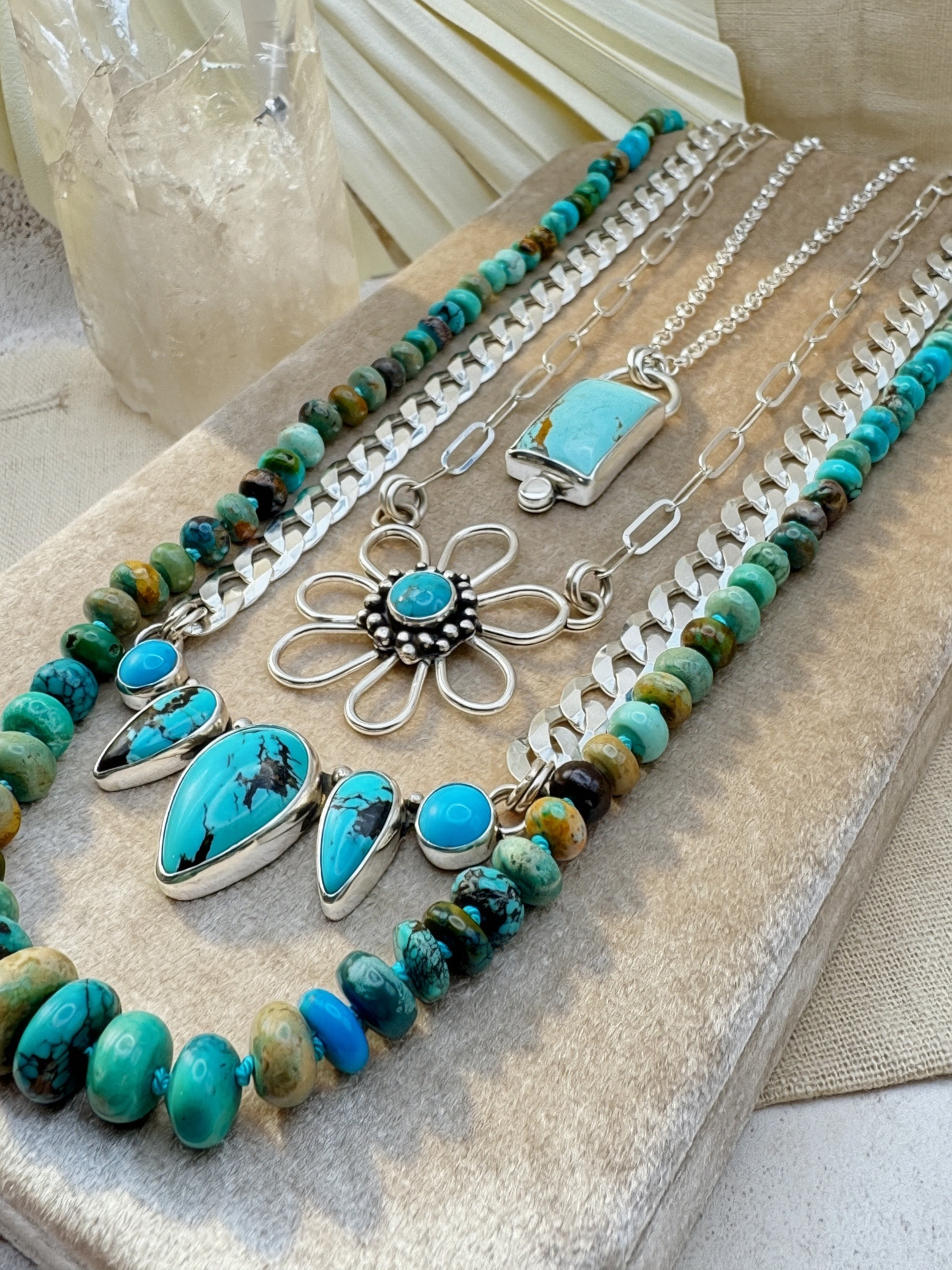 Hand Knotted Turquoise Bead Necklace