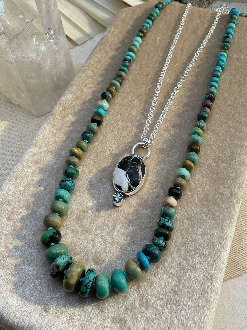 Hand Knotted Turquoise Bead Necklace