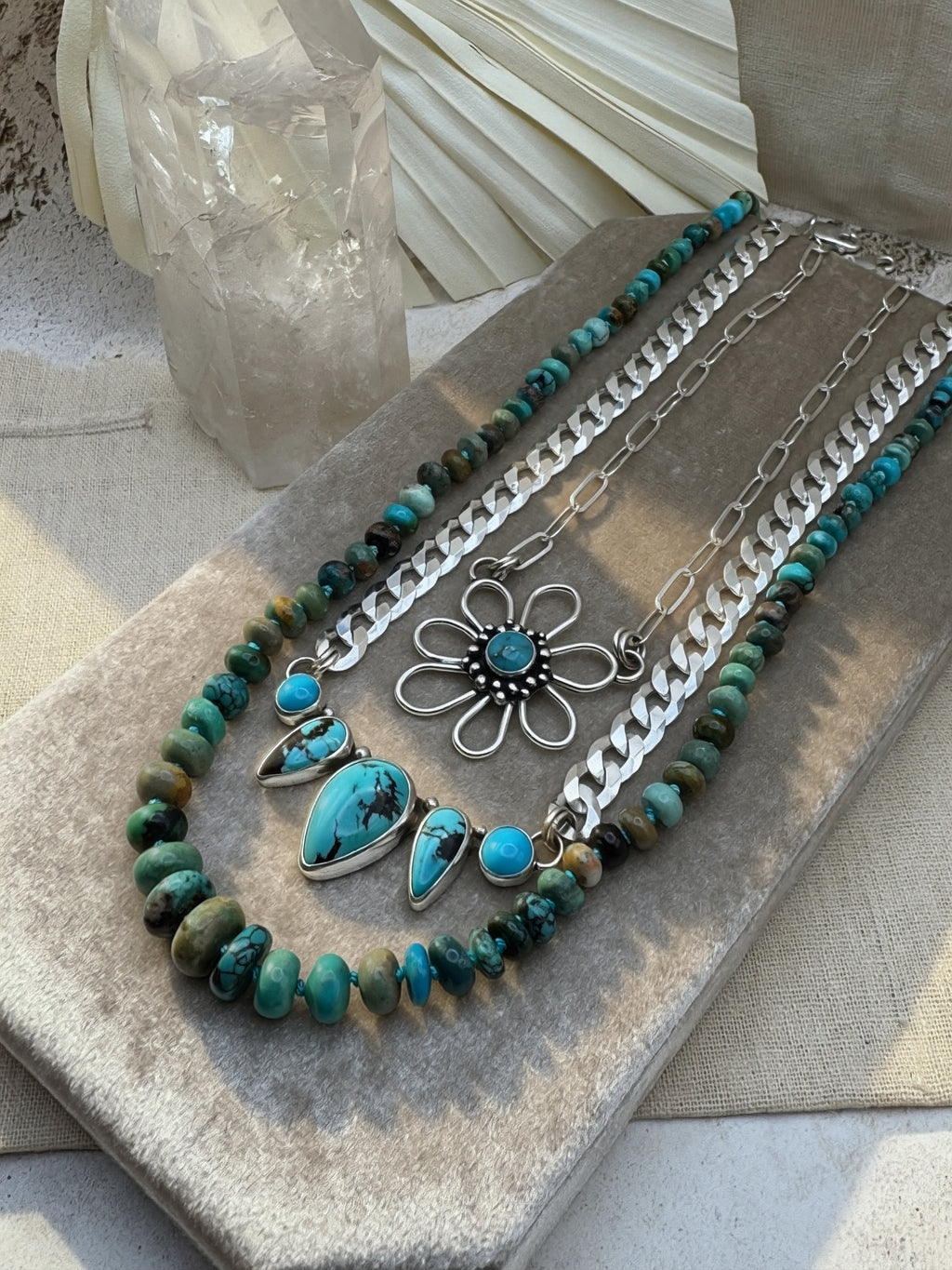 Hand Knotted Turquoise Bead Necklace