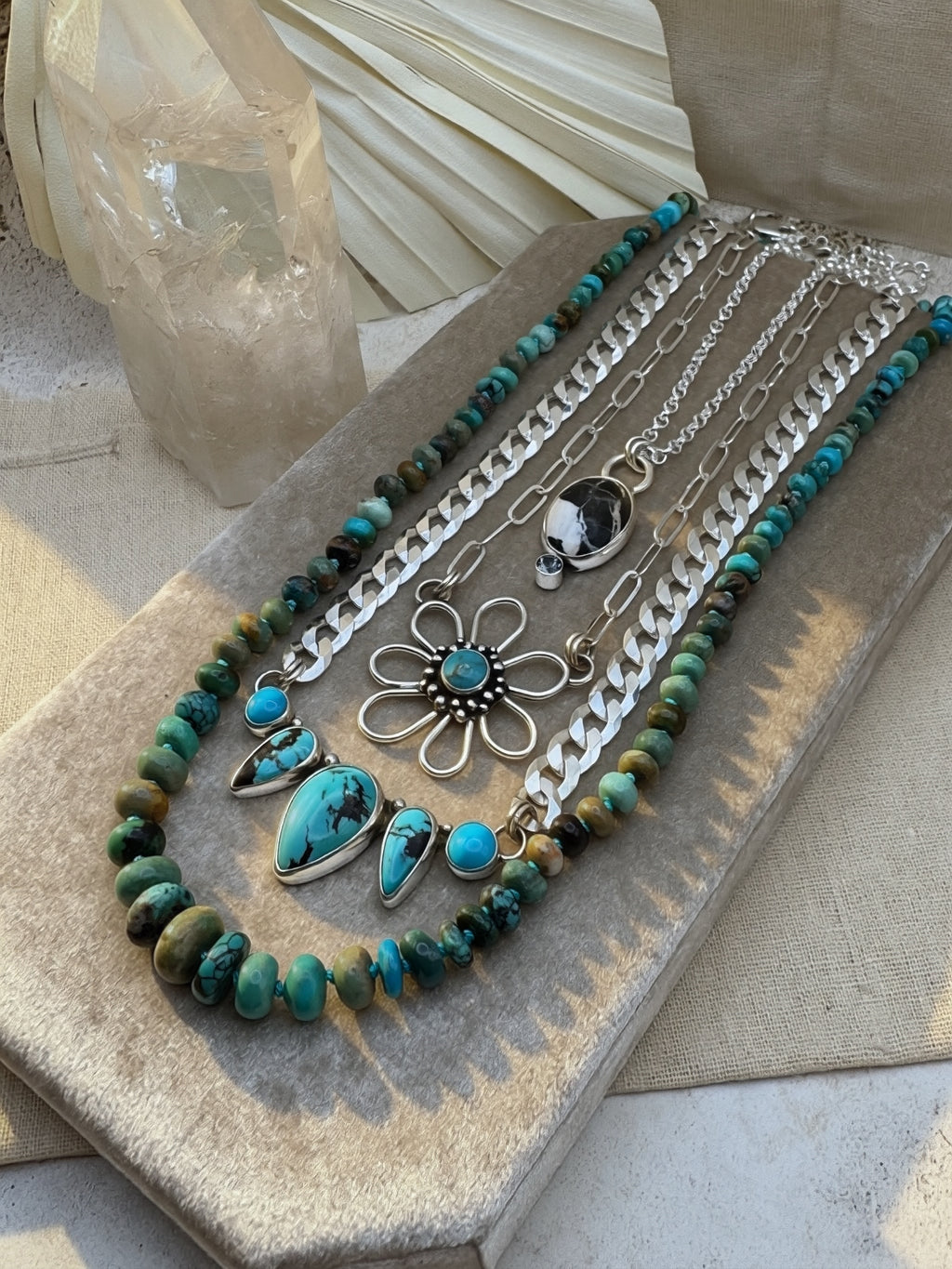 Hand Knotted Turquoise Bead Necklace