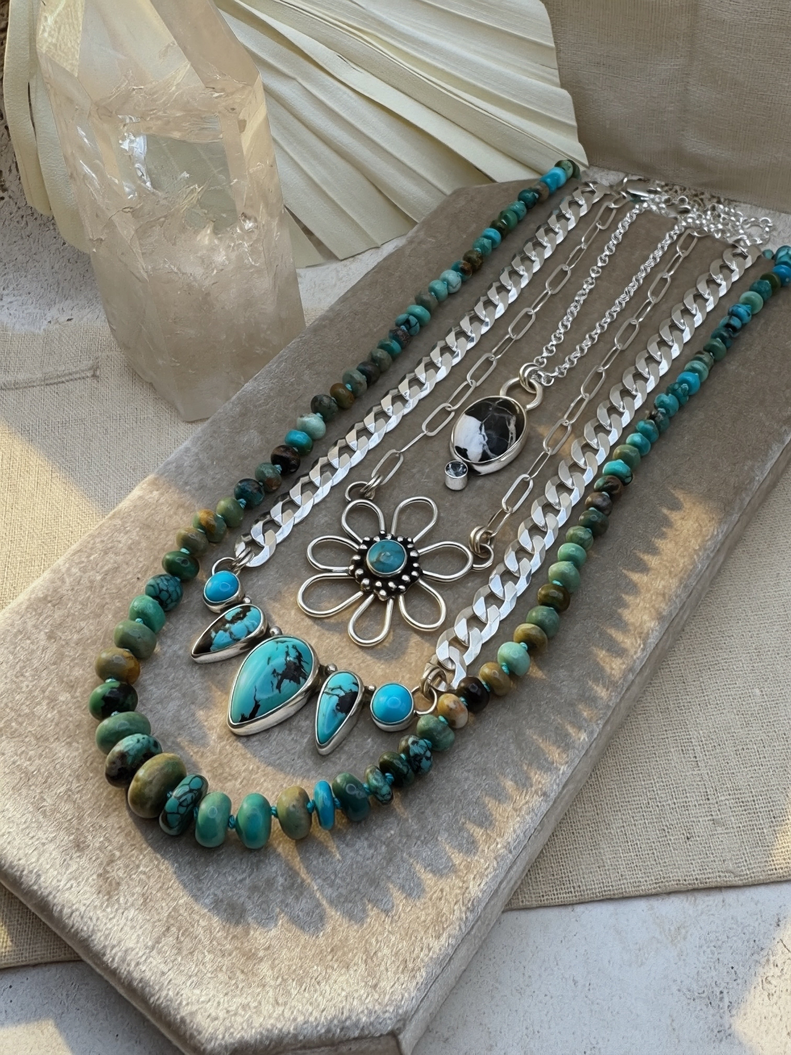 Hand Knotted Turquoise Bead Necklace