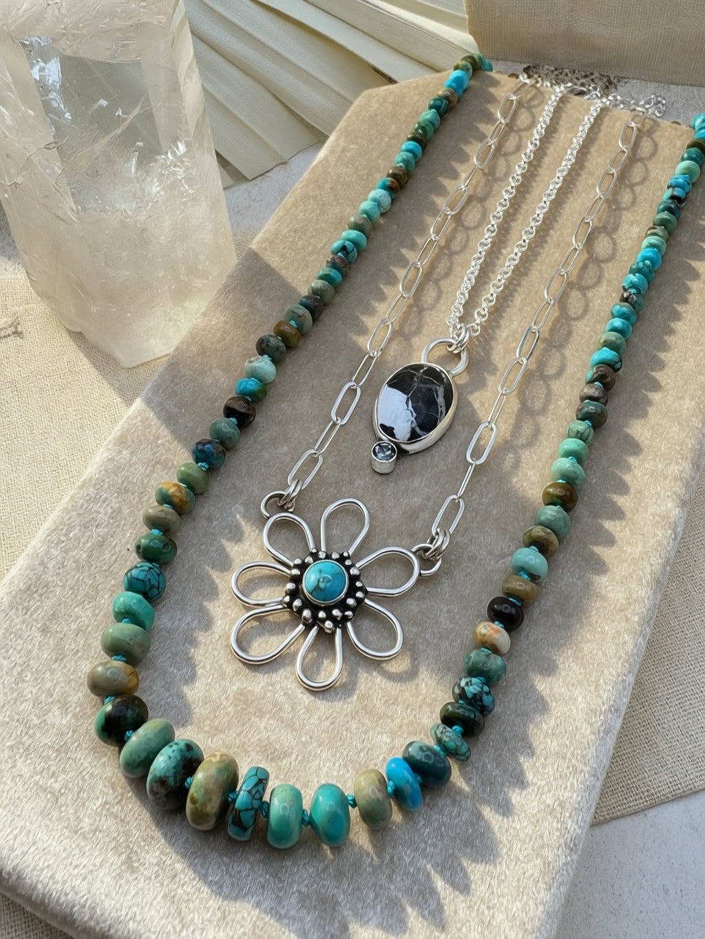 Hand Knotted Turquoise Bead Necklace