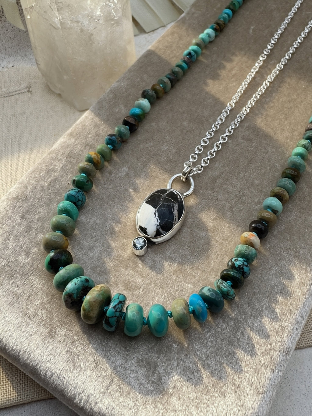 Hand Knotted Turquoise Bead Necklace
