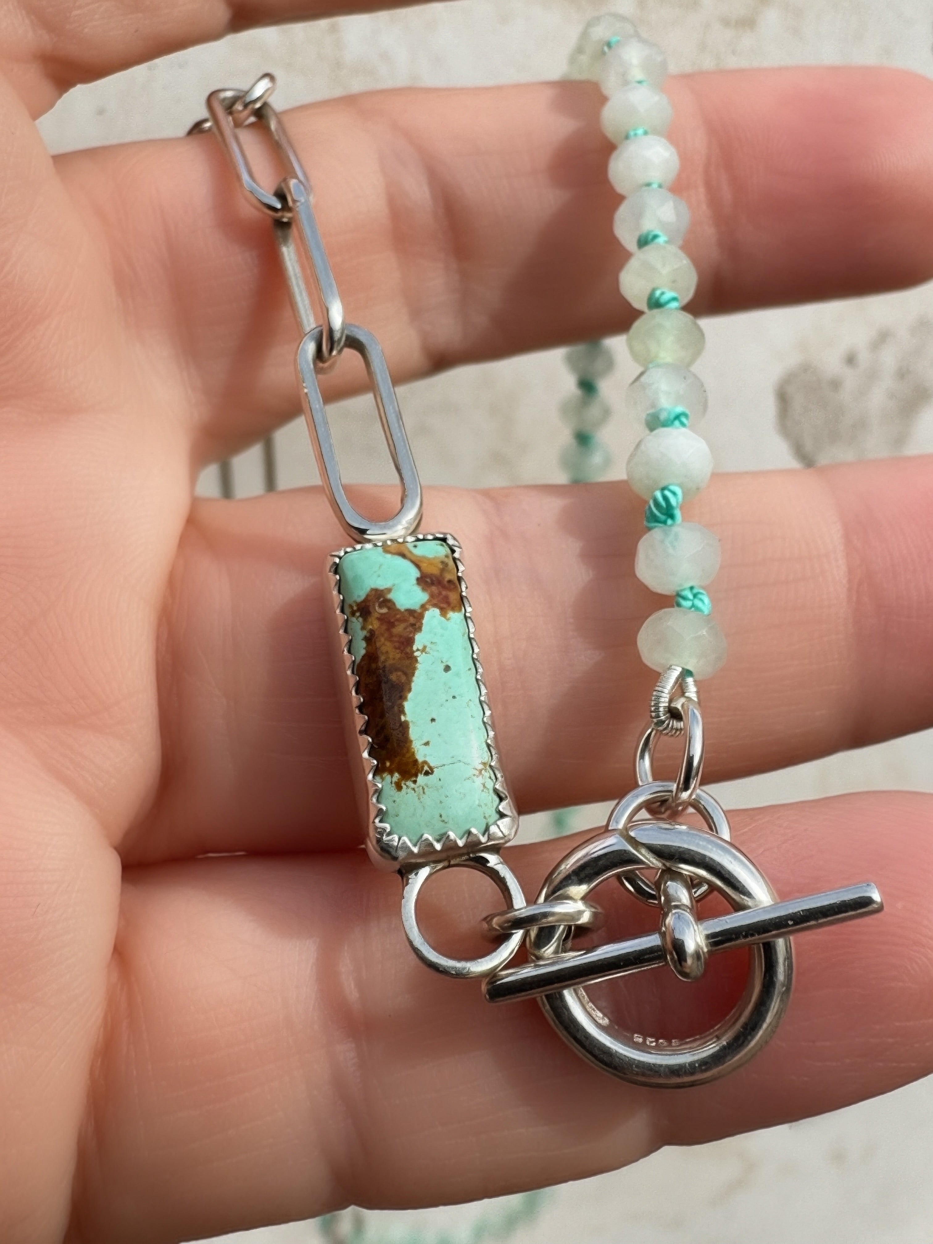 Shallows | Glacier Blue Turquoise Charm Keeper Necklace