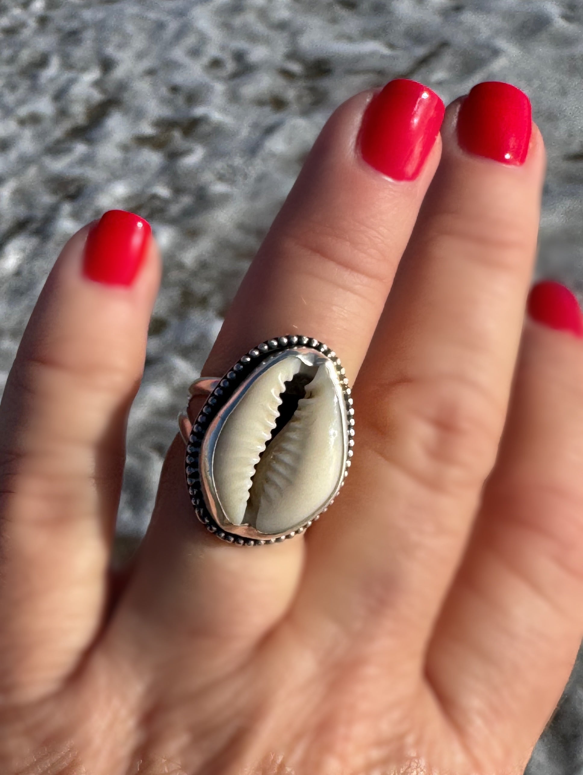 Cowrie Shell Statement Ring | Sterling Silver Ring