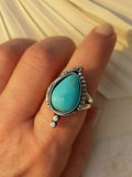 Glacier Blue Turquoise Snake Statement Ring | Sterling and Fine Silver