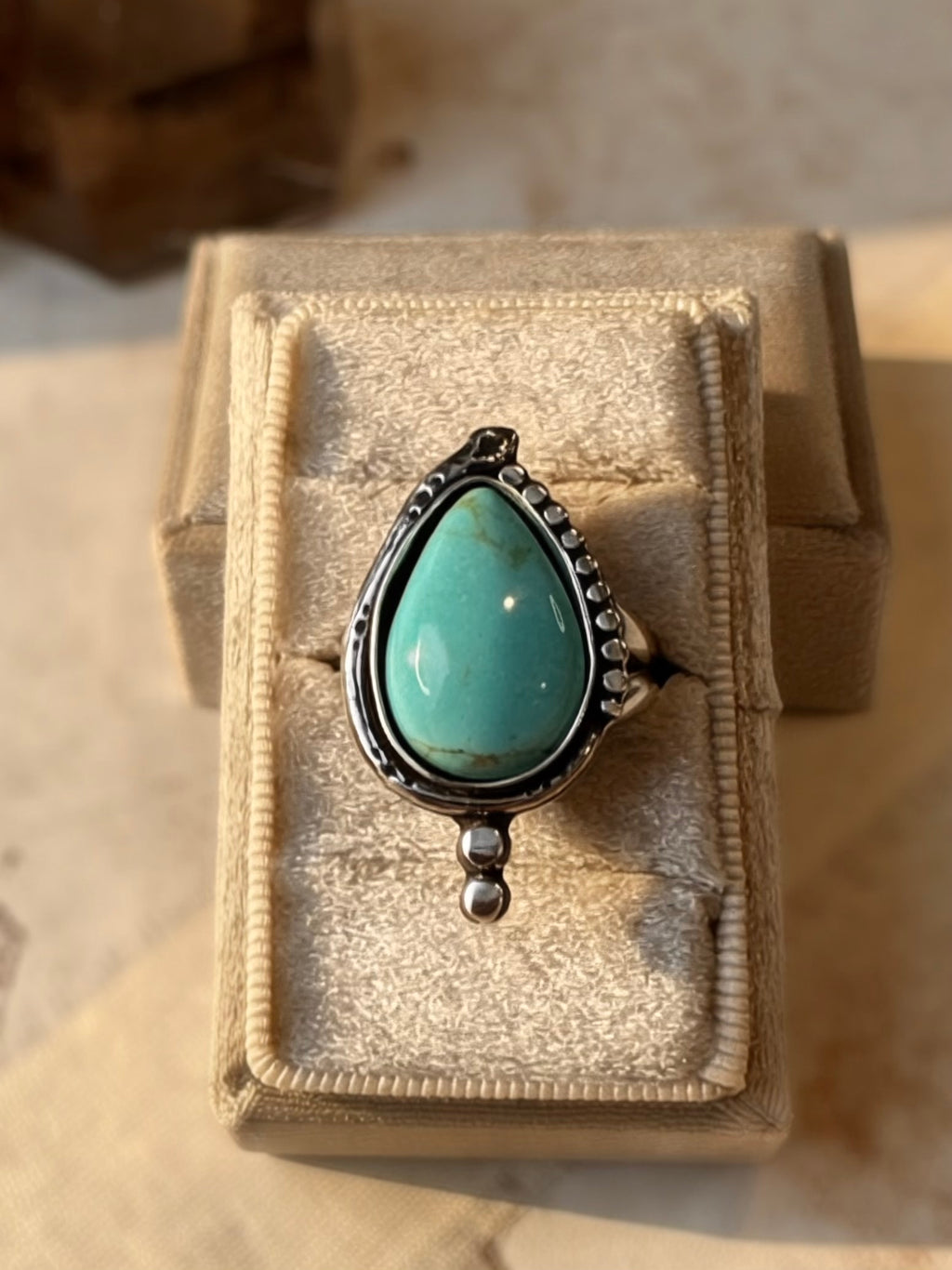 Glacier Blue Turquoise Snake Statement Ring | Sterling and Fine Silver