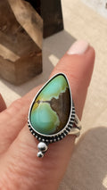 Pilot Mountain Turquoise Ring | Teardrop Sterling Silver Statement Ring