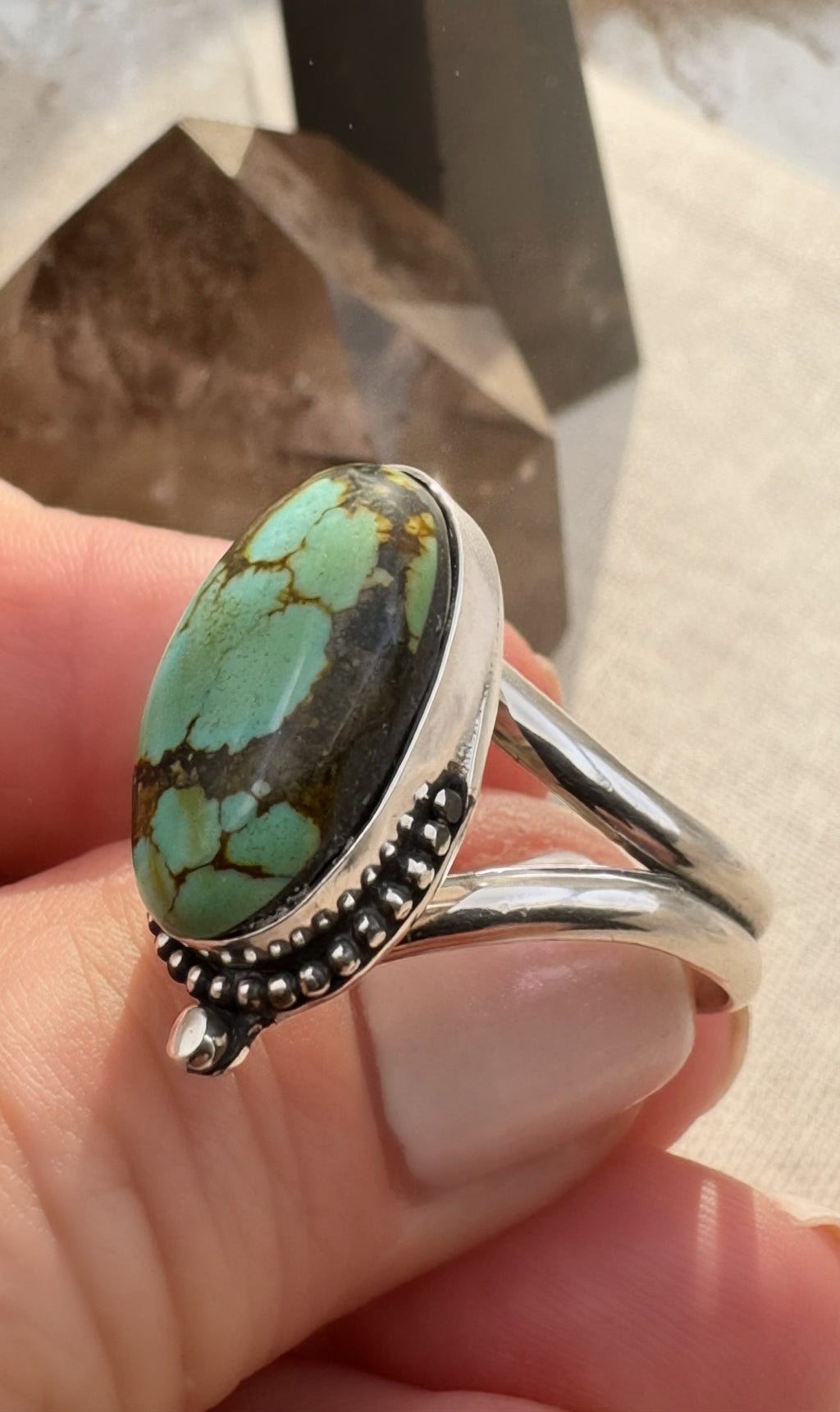 Pilot Mountain Turquoise Ring | Handmade Sterling Silver Ring