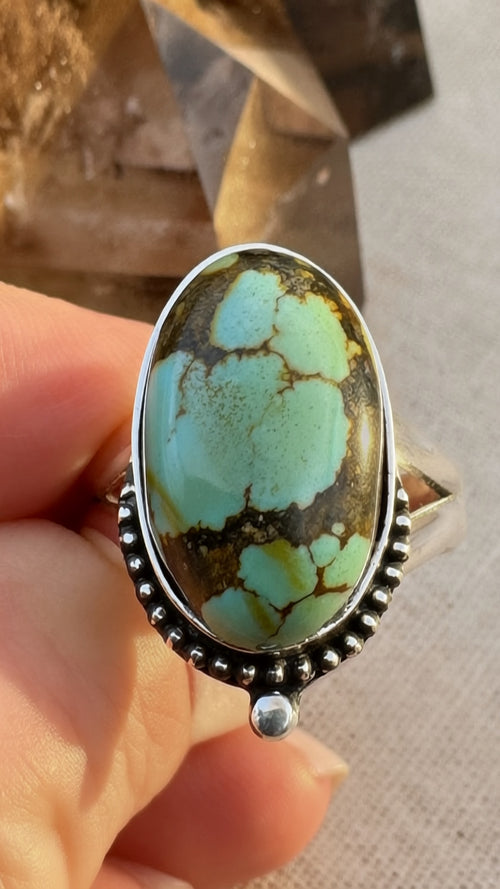 Pilot Mountain Turquoise Ring | Handmade Sterling Silver Ring