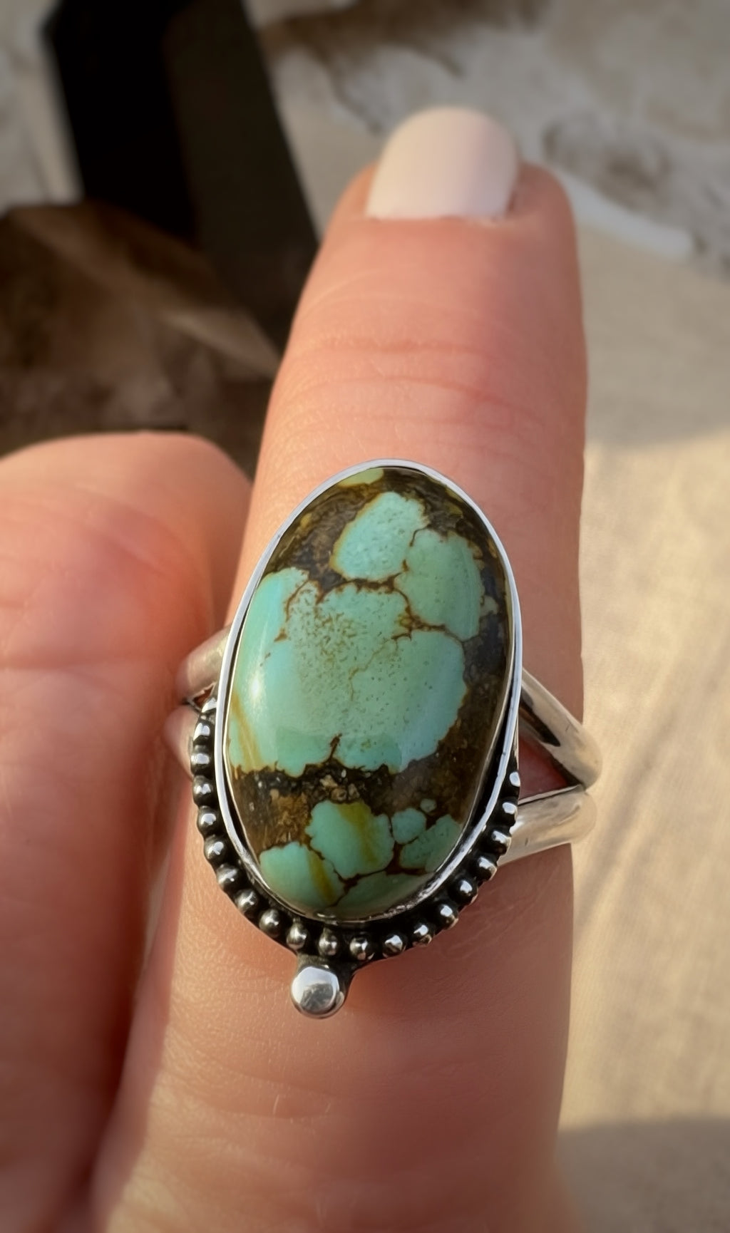 Pilot Mountain Turquoise Ring | Handmade Sterling Silver Ring