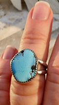 Golden Hills Turquoise Ring | Handcrafted Sterling Silver Statement Ring | Size 6