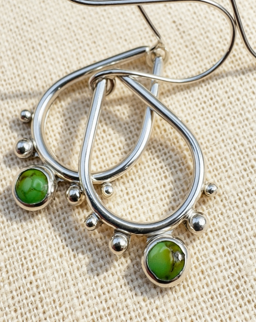 Sonoran Gold Turquoise Sterling Silver Drop Earrings