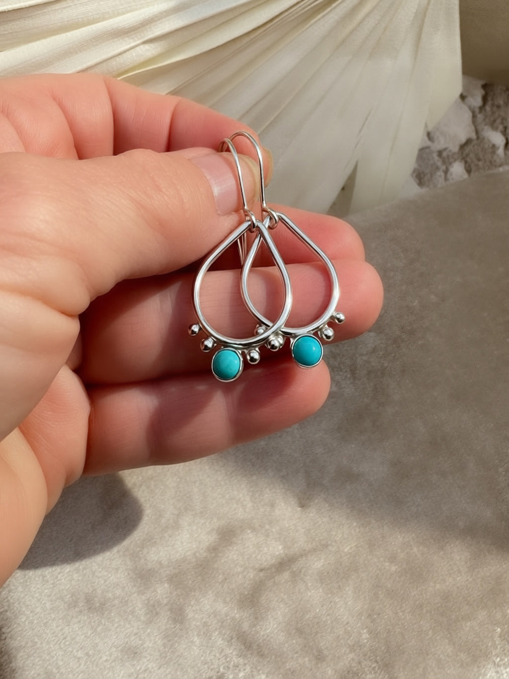 The Tidepool | Kingman Turquoise Teardrop Drop Earrings