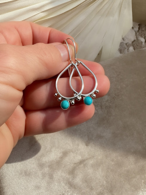 The Tidepool | Kingman Turquoise Teardrop Drop Earrings
