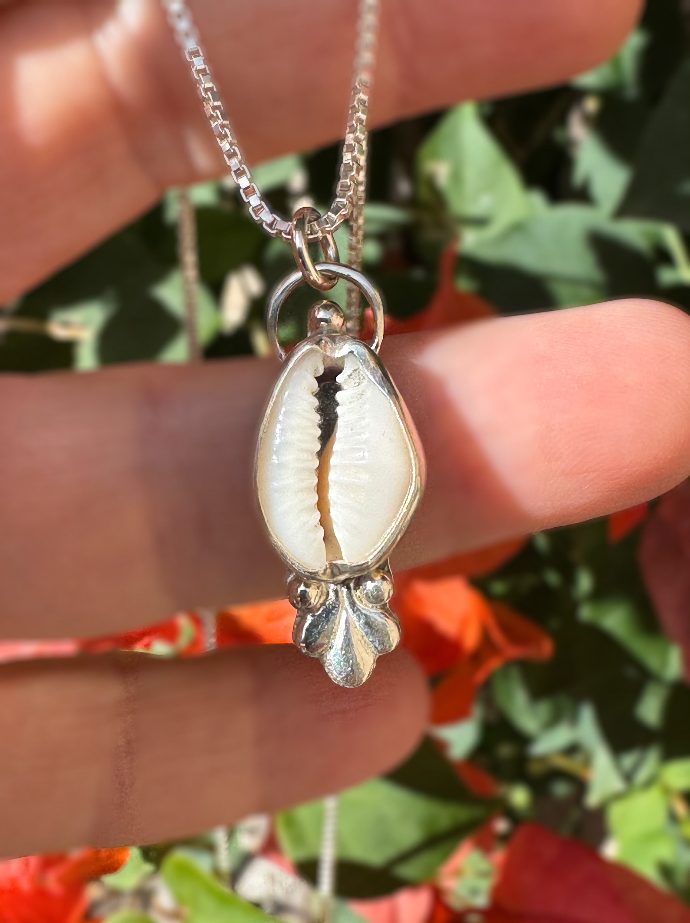 Silver Cowrie Shell Pendant | Elemental Energy Collection