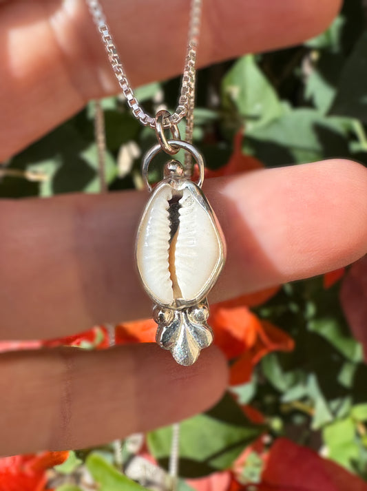 Silver Cowrie Shell Pendant | Elemental Energy Collection