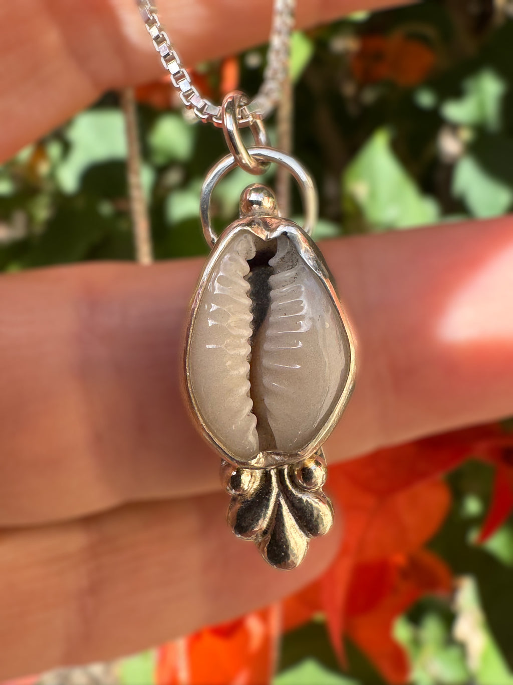 Silver Cowrie Shell Pendant | Elemental Energy Collection