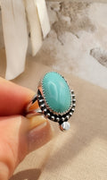 Nugget Hole Apache Turquoise Ring | Sterling Silver Statement Ring