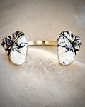 White Buffalo & Montana Sapphire Botanical Cuff | Salt + Siren Signature |  Sterling Silver Cuff