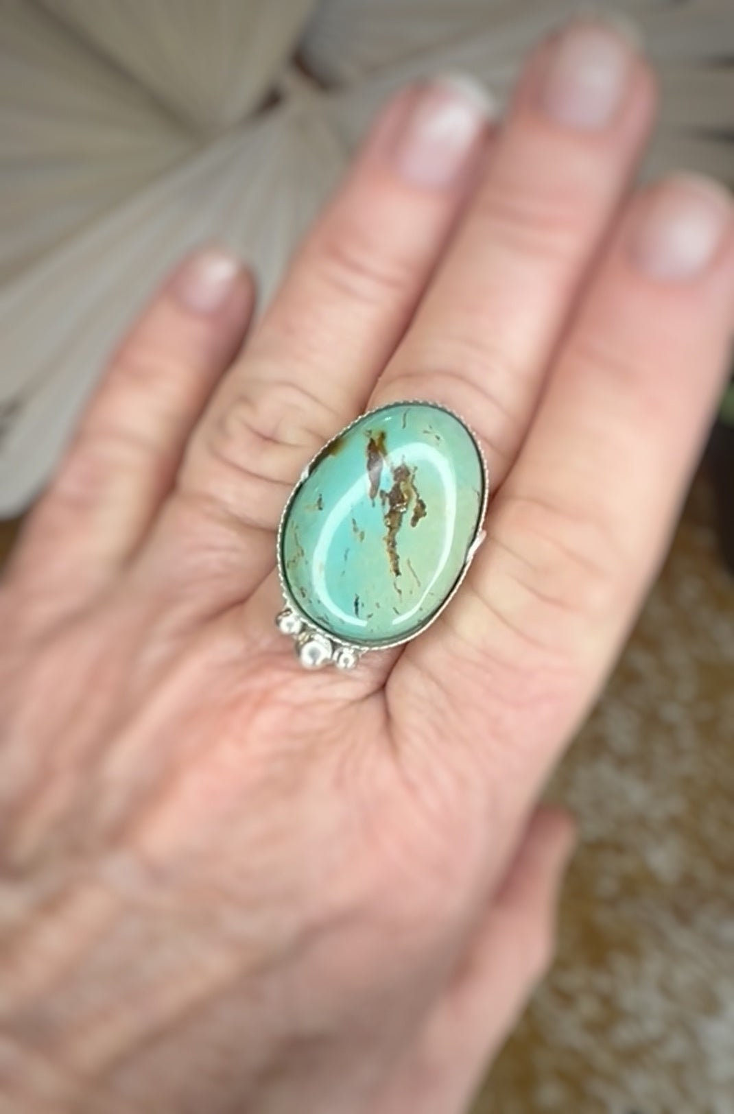 Finished to Size Ring or Pendant, No. 8 Turquoise, OOAK Beautiful Turquoise Semi Custom Piece in Sterling Silver - Summer, Green Turquoise