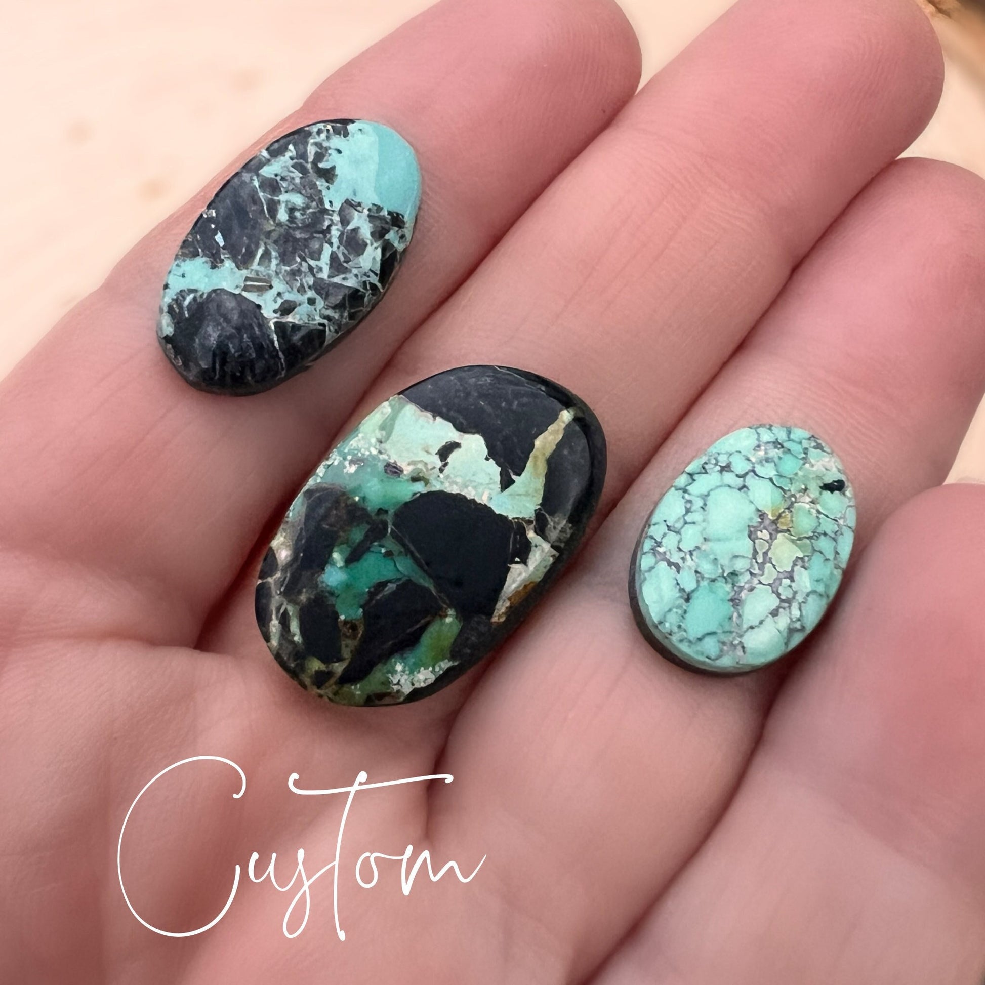 Turquoise stone choices for your custom ring.