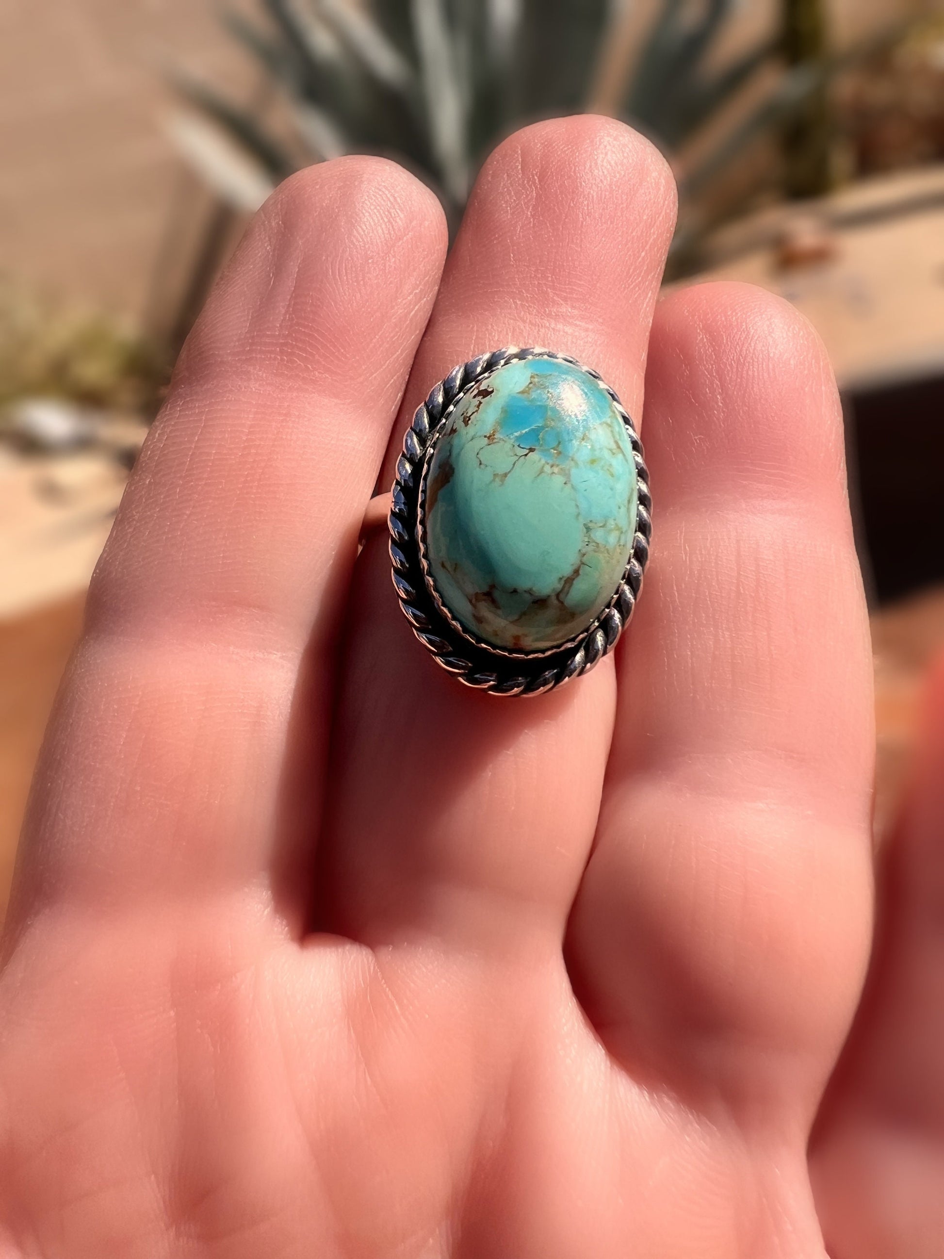 Turquoise Ring, Turquoise Jewelry, Southwestern Style, Western Inspired, Cowgirl Chic, Boho Cowgirl, Size 7 1/4 Ring, Blue Turquoise