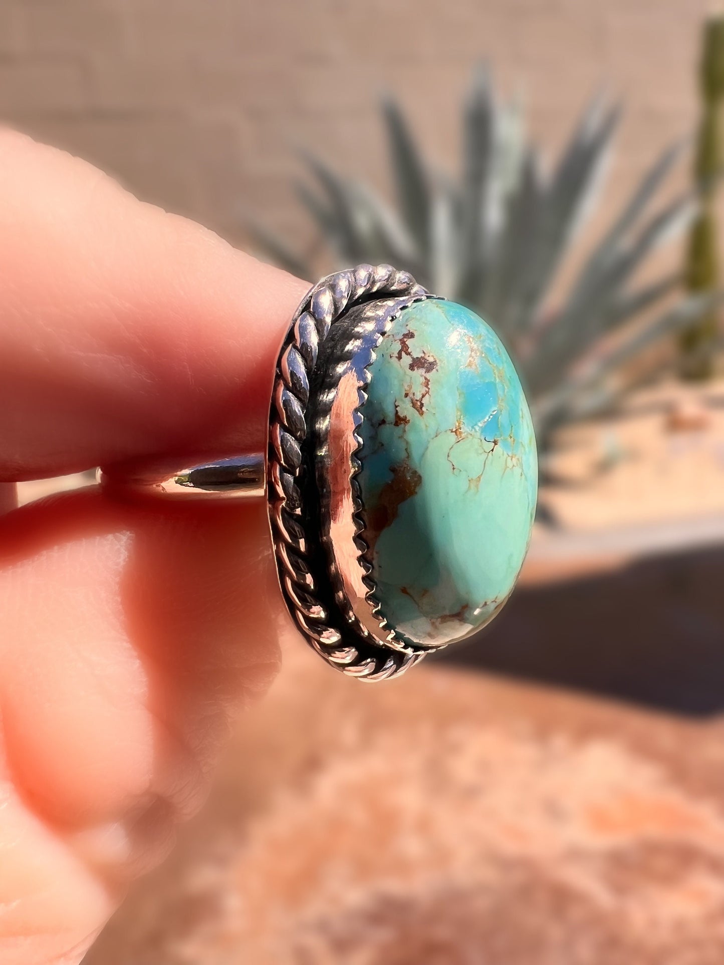 Turquoise Ring, Turquoise Jewelry, Southwestern Style, Western Inspired, Cowgirl Chic, Boho Cowgirl, Size 7 1/4 Ring, Blue Turquoise