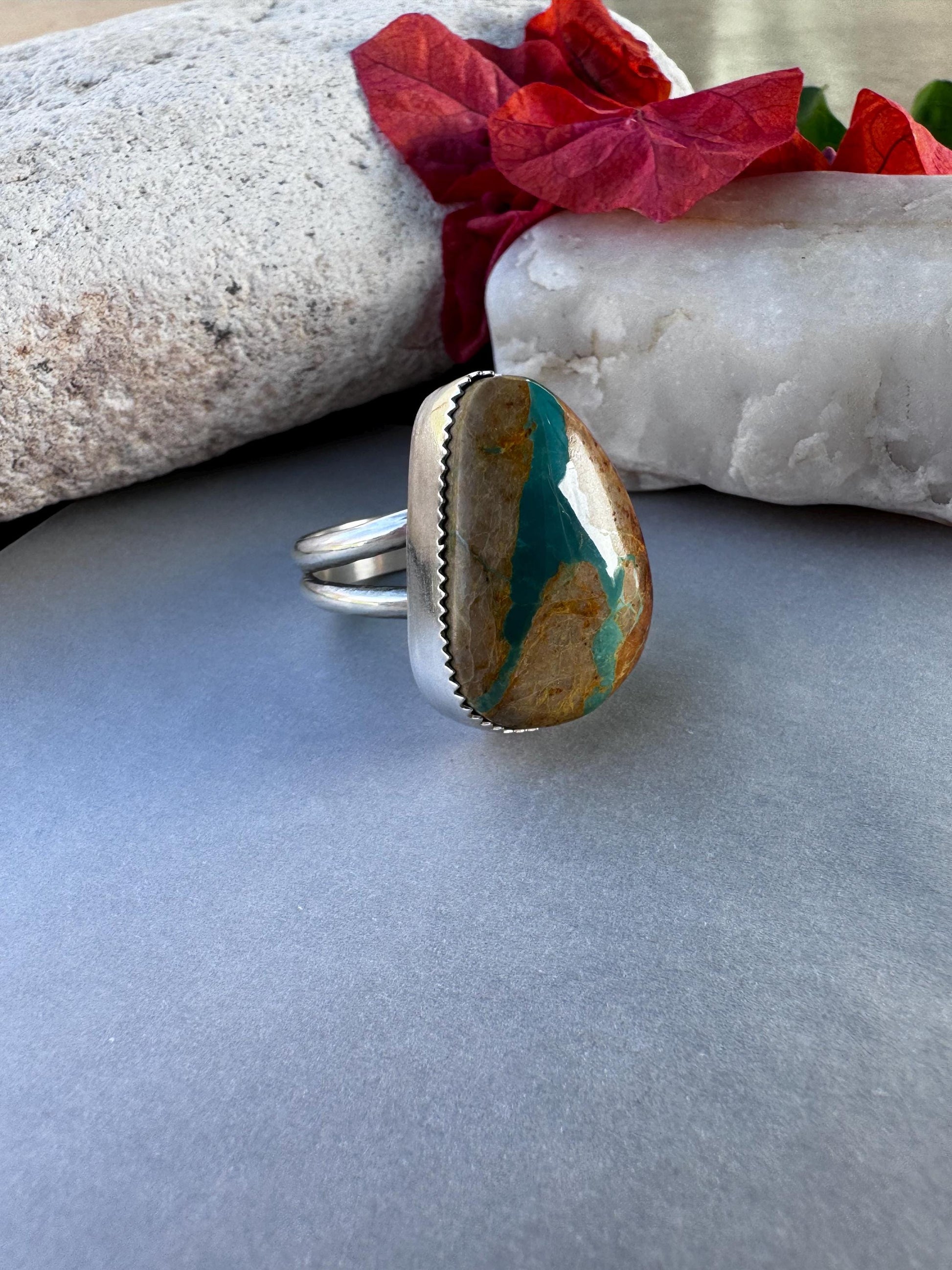 Finished to Size Turquoise Necklace or Ring | Royston Ribbon Turquoise Jewelry | Sterling Silver Boho Cowgirl Pendant | Heirloom Gift