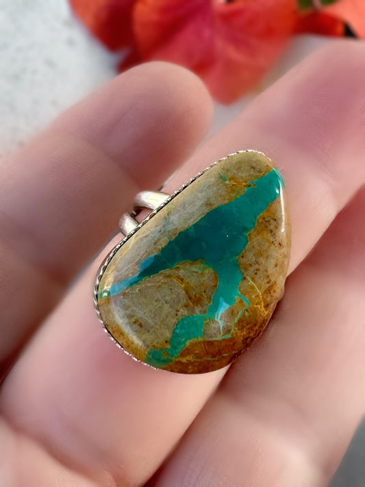 Finished to Size Turquoise Necklace or Ring | Royston Ribbon Turquoise Jewelry | Sterling Silver Boho Cowgirl Pendant | Heirloom Gift