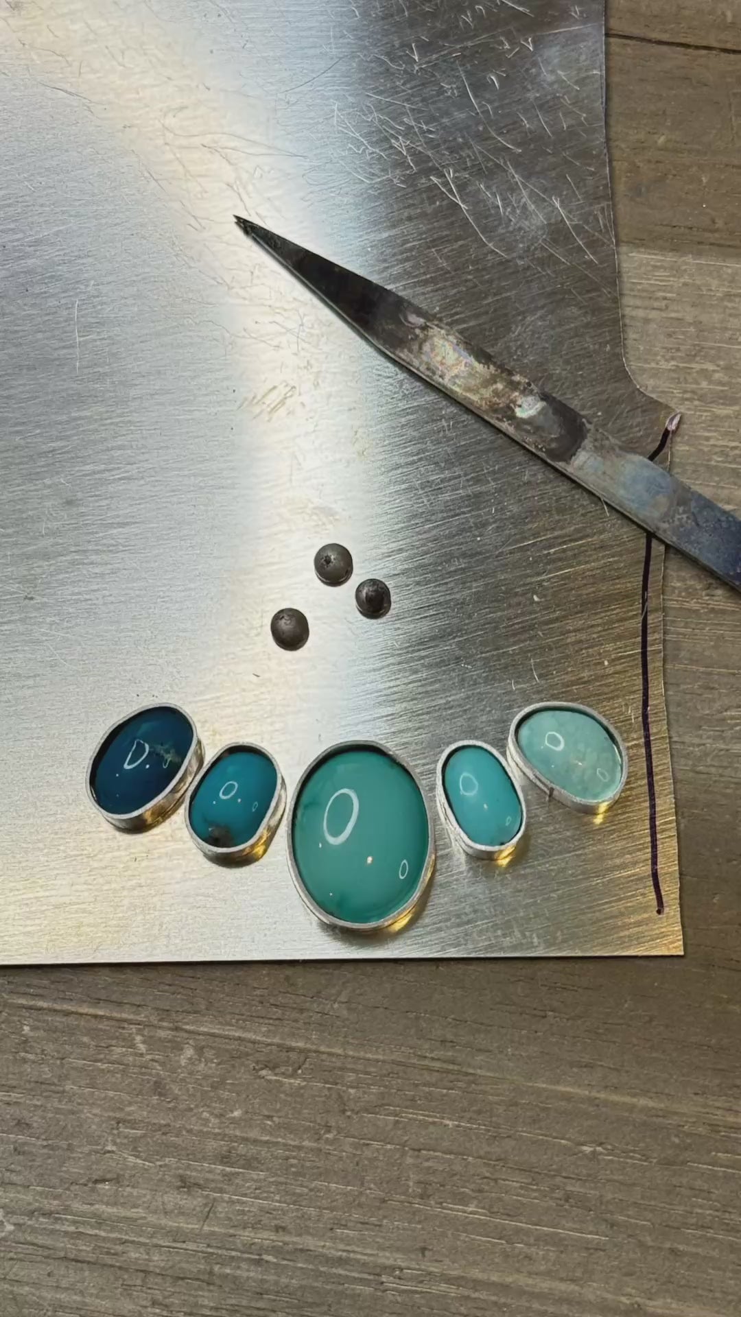 Sun + Shadow Necklace | Nugget Hole Apache & Sleeping Beauty Turquoise Ombré