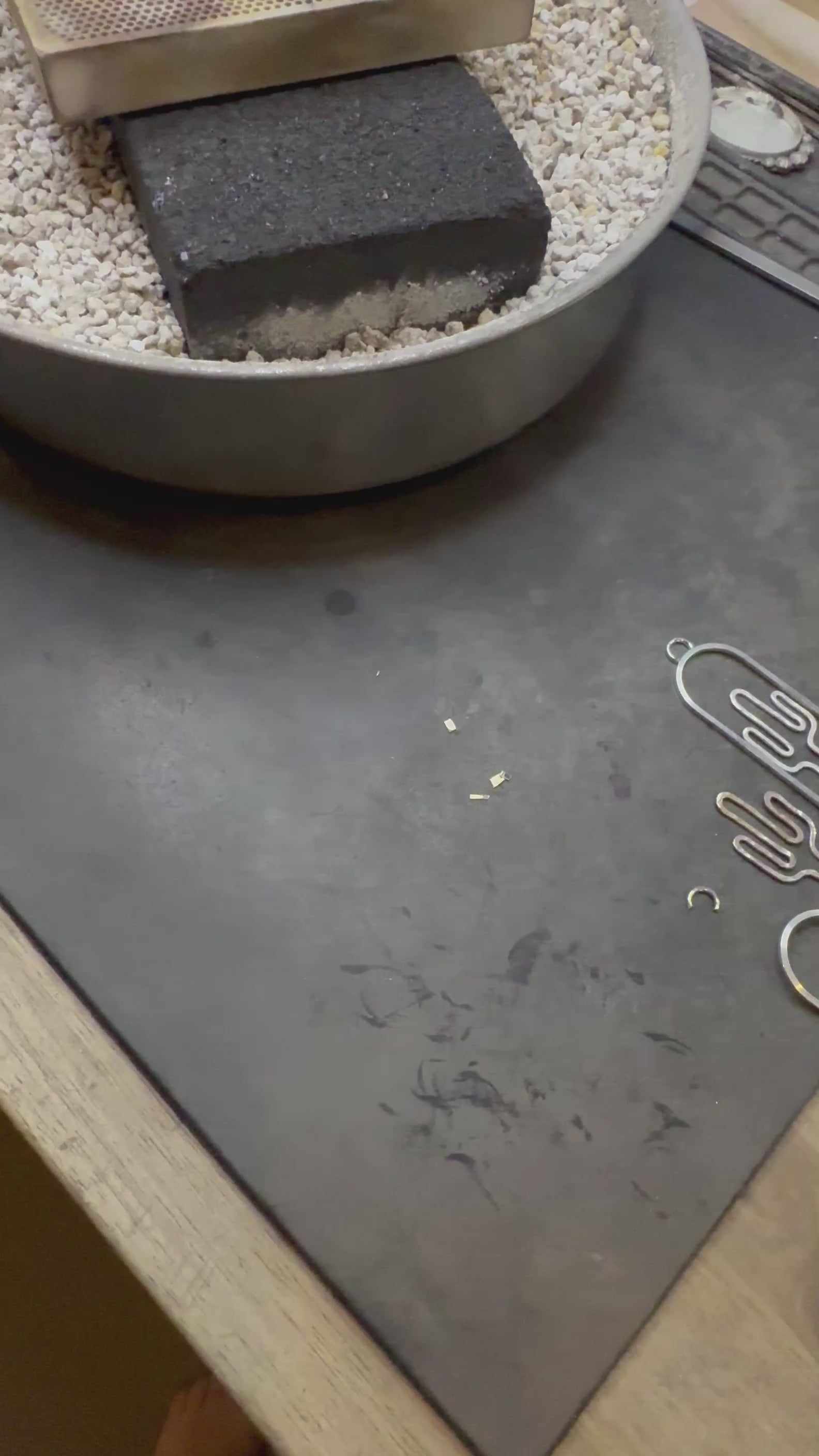 Video of silver components being forged