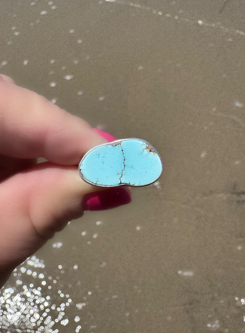 Golden Hills Turquoise Ring | Handmade Fine and Sterling Silver Statement Ring | Ready to Ship | Sky Blue Ring | Size 8