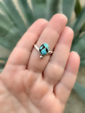 No. 8 Turquoise Dainty Wishbone Ring | Fine & Sterling Silver Boho Statement Ring | One-of-a-Kind Rock n Roll Western Coastal Jewelry