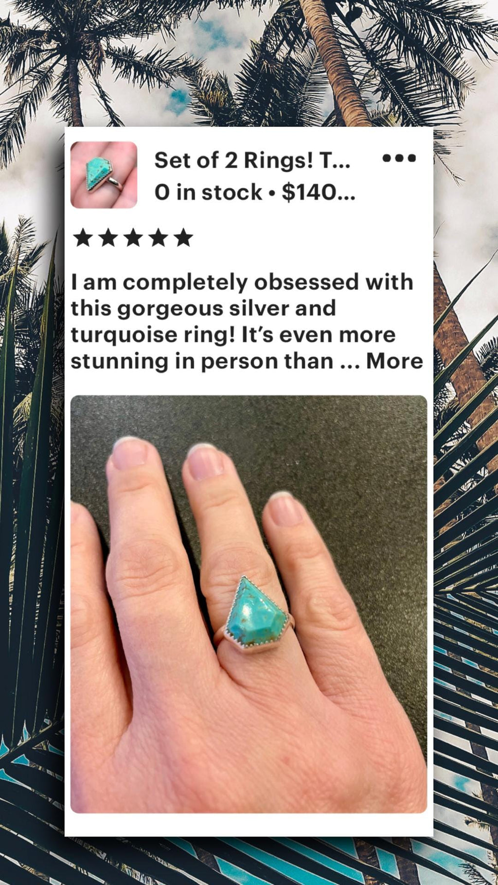 No. 8 Turquoise Dainty Wishbone Ring | Fine & Sterling Silver Boho Statement Ring | One-of-a-Kind Rock n Roll Western Coastal Jewelry