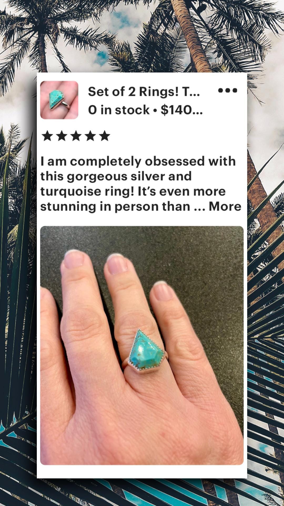 No. 8 Turquoise Dainty Wishbone Ring | Fine & Sterling Silver Boho Statement Ring | One-of-a-Kind Rock n Roll Western Coastal Jewelry