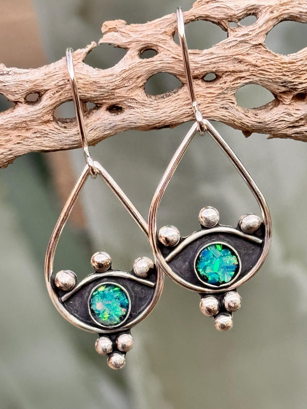 Turquoise Earrings, Sterling Silver Earrings - Boho Cowgirl, Gift for Her, Bohemian, Silver Dangle Earrings, Mohave Turquoise
