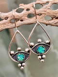 Turquoise Earrings, Sterling Silver Earrings - Boho Cowgirl, Gift for Her, Bohemian, Silver Dangle Earrings, Mohave Turquoise