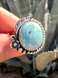 High Grade Blue Moon Turquoise Ring in Sterling Silver, One-of-a Kind - Size 8 Blue Stone