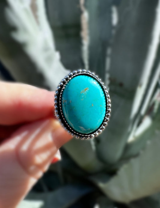 FINISHED TO SIZE Turquoise Ring or Pendant, Sterling Silver Jewelry- Boho Cowgirl, Jewelry, Boho Style, Custom Ring, Kingman Turquoise